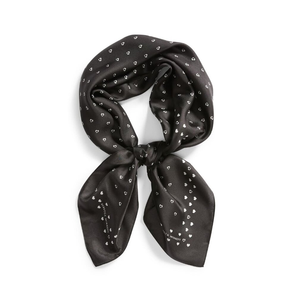 NWT Uniqlo Sleeky Scarf Black Polka Dot Silky